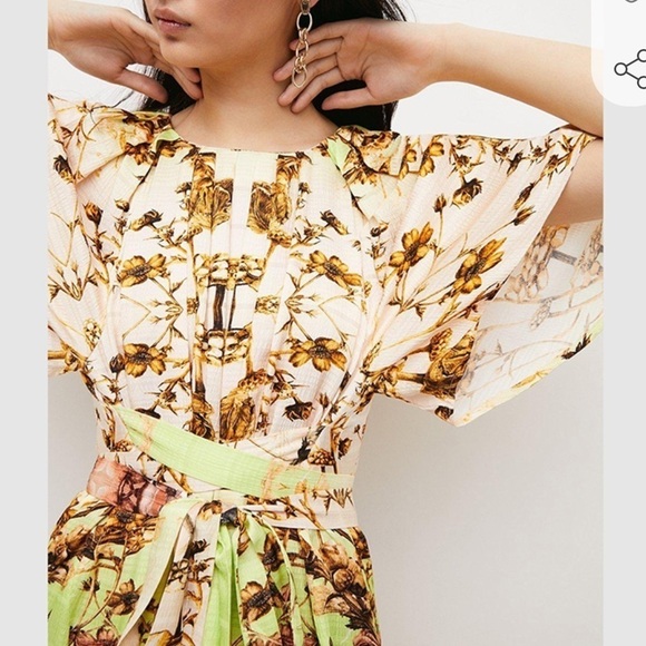 Karen Millen X Rui Jiang Mirrored Tulipa Print Woven Satin Mini Dress 6 S2 - Picture 3 of 10